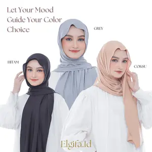 Elgifa - Pashmina Kaos Meleyot Jersey Premium Kerudung Jilbab Terbaru Hijab Hits