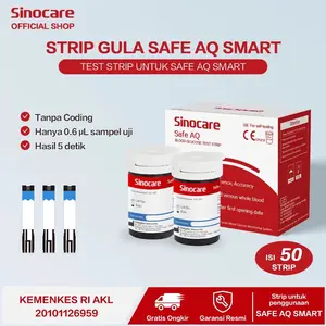 Sinocare Safe AQ Smart Strip Uji Gula Darah (50 Strip)
