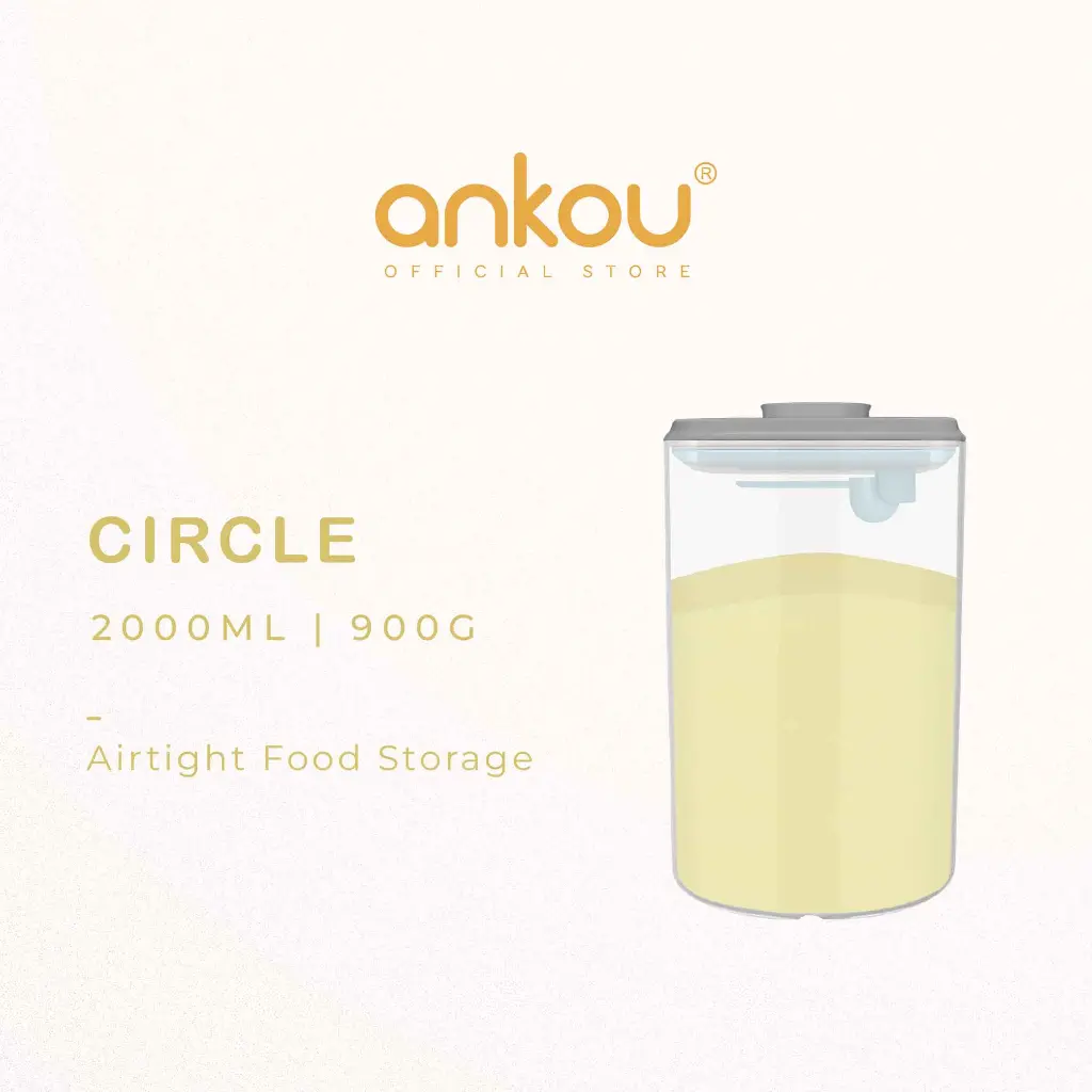 ANKOU Airtight Milk Powder Food Container - Circle (2000ml) milkpowder container