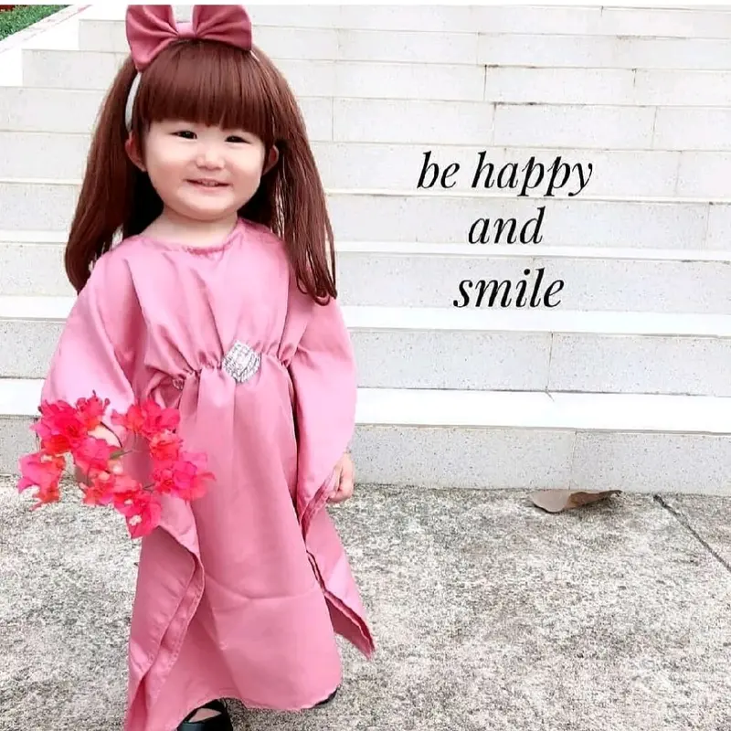 Kaftan bayi dan anak perempuan bahan balotely 0-2tahun (Set bando) 6