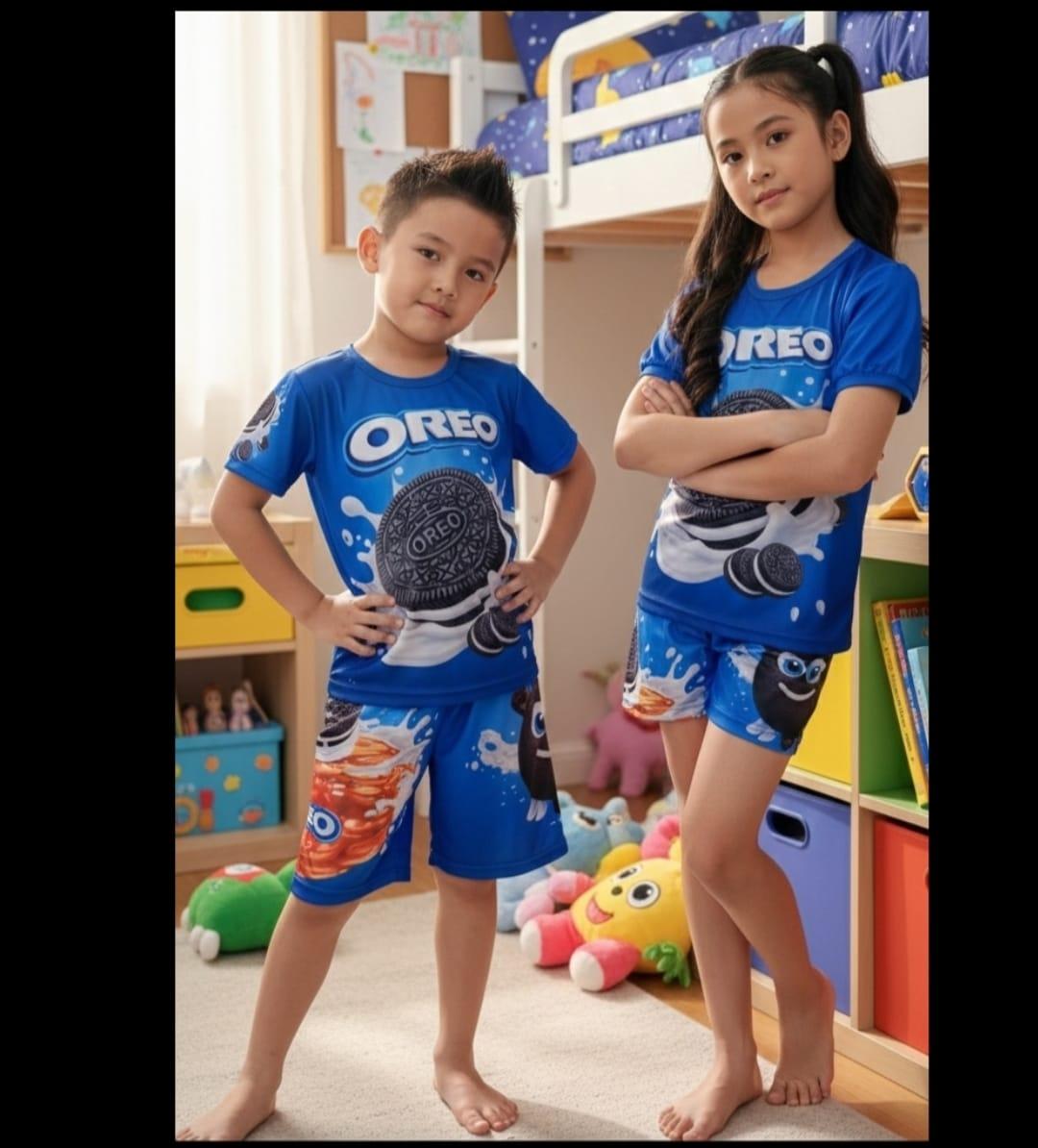 Setelan Anak Harian Viral Terbaru Limited Edition Motif Makanan Mie goreng dan gambar Minuman untuk Usia 1-10 Tahun Desain Unik Nyaman dan Senang Dipakai