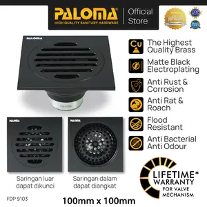PALOMA FDP 9103 Floor Drain Strainer Saringan Got Kamar Mandi Anti Bau Black
