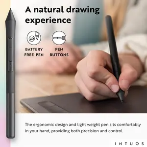 Wacom CTL-6100WL Hitam Tablet Drawing Wireless dengan Pen Battery-Free & Kontrol Expresskeys untuk Pengalaman Menggambar Alami