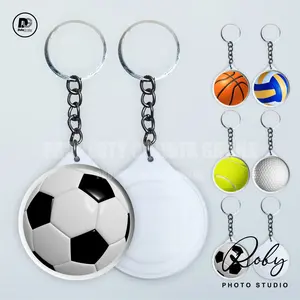 [KEYRING PRESS] SPORTS BALL Gantungan Kunci Keychain Aksesoris Souvenir FOOTBALL BASKETBALL VOLLEYBALL TENNIS GOLF
