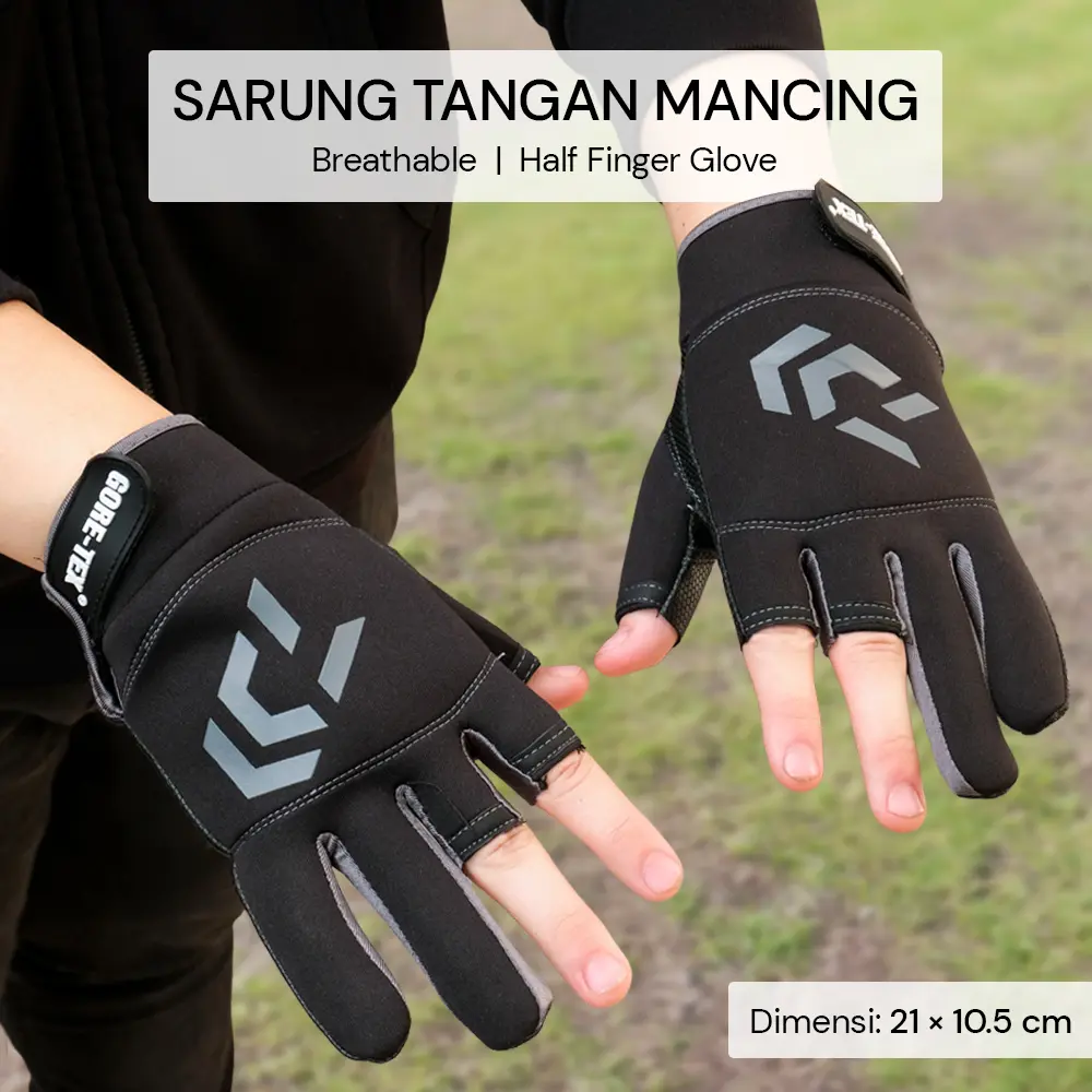 GORE-TEX Sarung Tangan Mancing Breathable Glove Half Finger 1 Pair - DW-GRTX