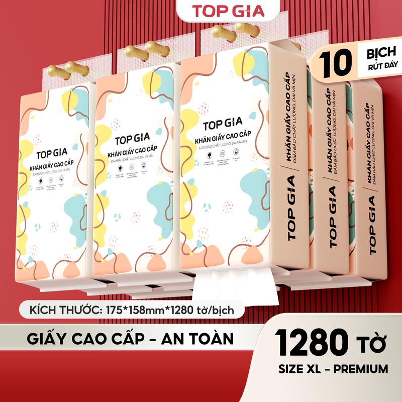 (ĐA KHO) COMBO 10 bịch khăn giấy đa năng CỠ ĐẠI treo tường đa sắc tiện lợi TopGia (tặng 3 móc treo tường) Giấy Ăn Khăn Giấy phòng bếp, giấy rút đa năng treo tường ĐẠT QUY CHUẨN CỦA BỘ CÔNG THƯƠNG (SIZE XL - PREMIUM) (DS)