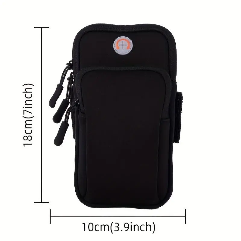 Running Arm Bag, Waterproof Sports Bag, Outdoor Phone Storage Bag for Running, Climbing, Hiking, Unique Headphone Jack Design Bag for Mobile Phones, Headphones, Keys, Cards 1