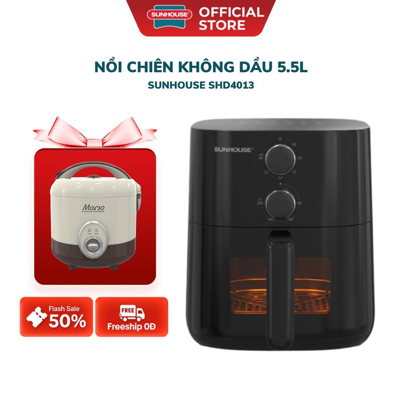 NỒI CHIÊN KHÔNG DẦU 5.5L SUNHOUSE SHD4013