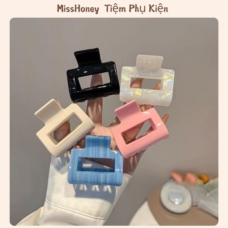 Kẹp Tóc Nhựa Acrylic Mini Hình Vuông Dễ Thương Phong Cách Hàn Quốc