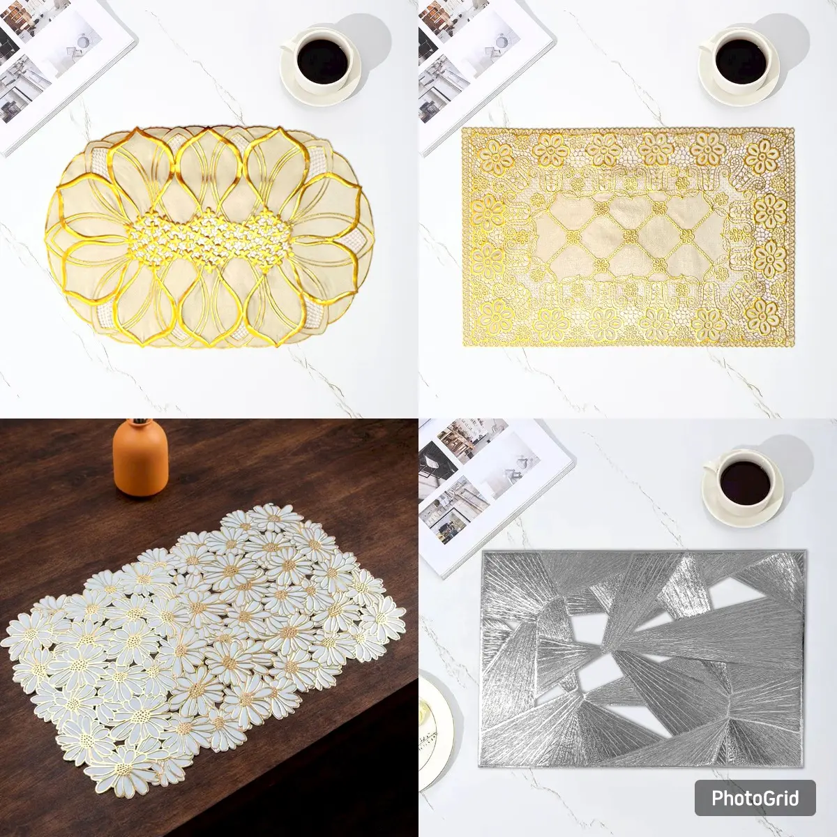 Taplak Meja Elegant Ukuran 30x45 Cm Oval & Persegi Bahan PVC Anti Noda
