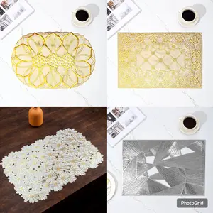 Taplak Meja Elegant Ukuran 30x45 Cm Oval & Persegi Bahan PVC Anti Noda