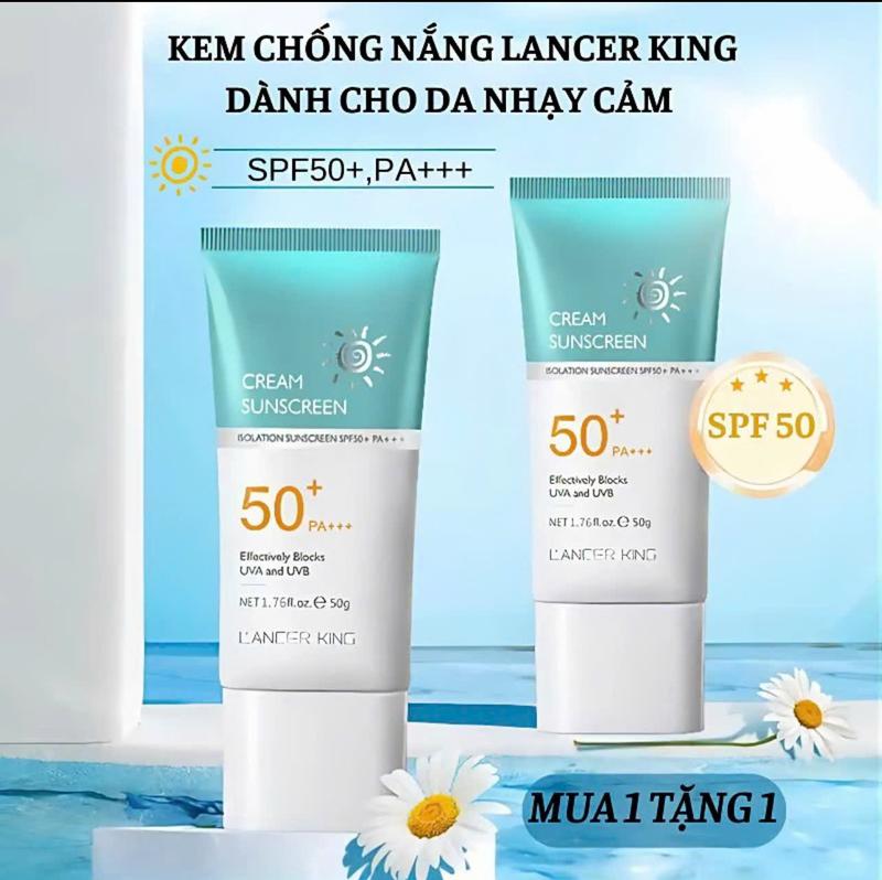( Mua 3 Tặng 1 ) Kem Chống Nắng LANCER KING dành cho da nhạy cảm, bảo vệ tối ưu chống tia cực tím UVA UVB SPF50+ PA+++ 50g