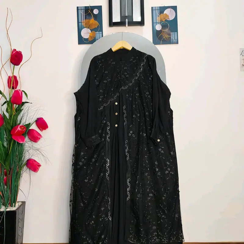Yolanda Dress/Gamis Kondangan/Gamis Pesta mewah bahan Crinkle mix brukat tile#3 ukuran#Pj 138# 7
