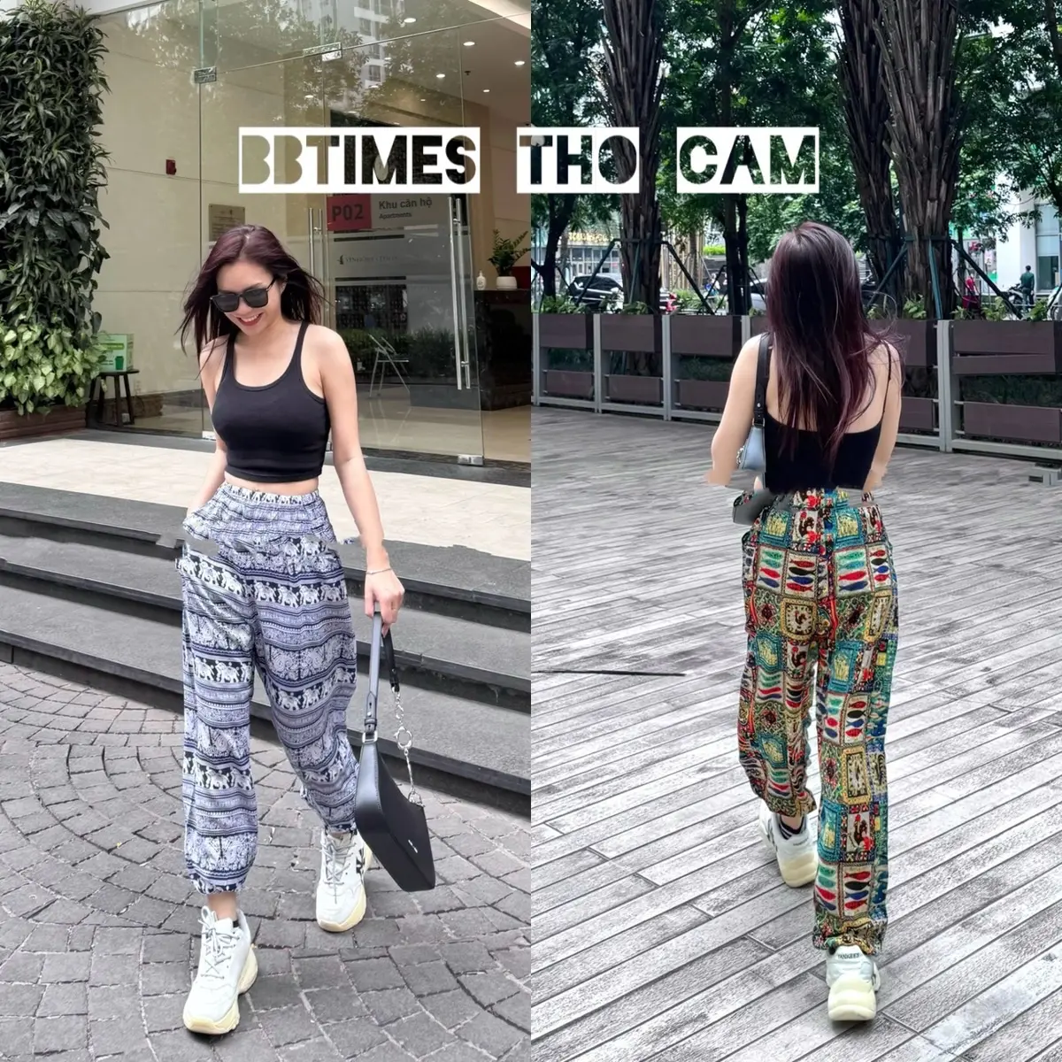 Quần lanh thổ cẩm bo gấu có túi quần
