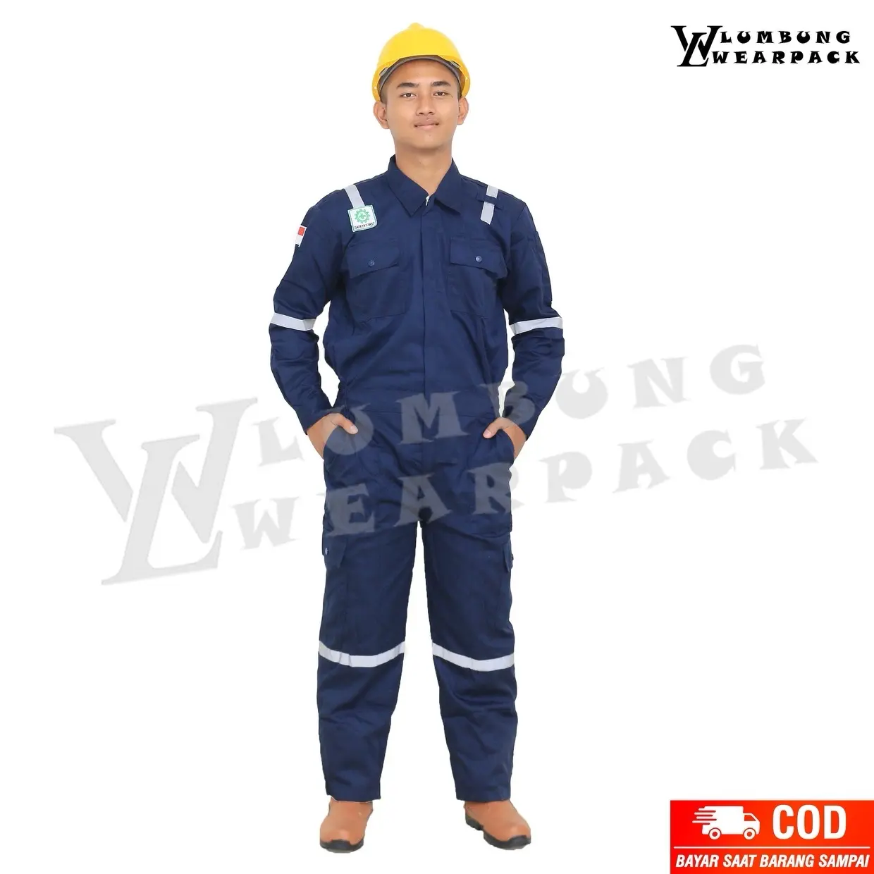 WEARPACK SAFETY COVERALL POLOS WARNA BIRU DONGKER / NAVY