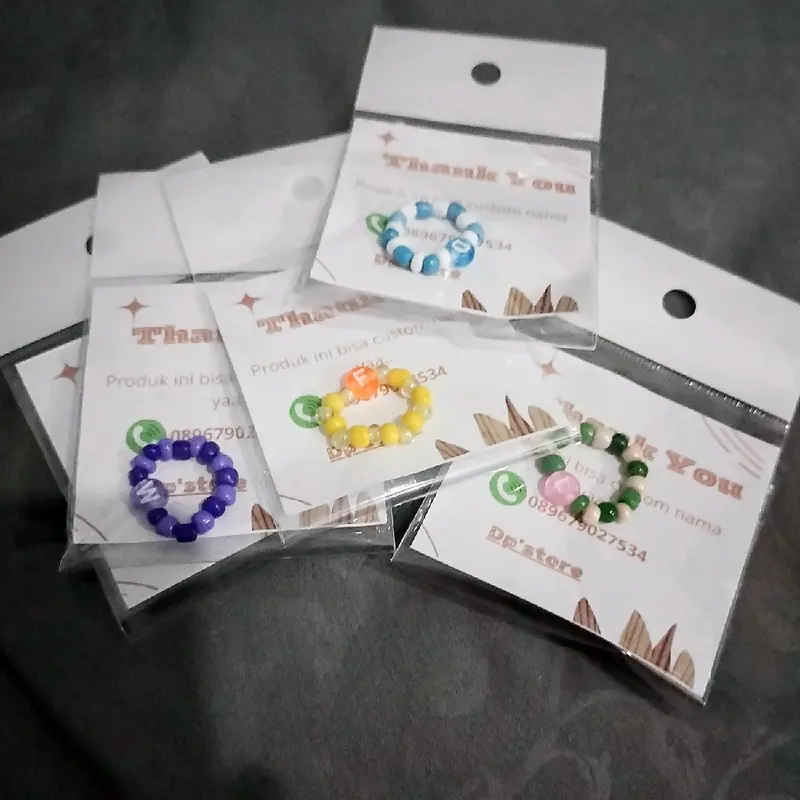Grosir Cincin Manik Huruf 1 Lusin Random 5
