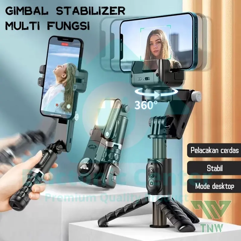 TNW-Q18 Gimbal Stabilizer Handphone Gimbal Hp Stabilizer Tongsis Hp Bluetooth Tripod Panjang