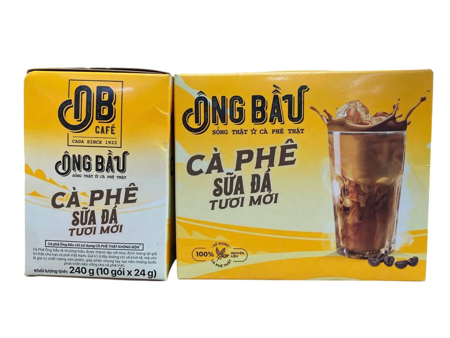 [COMBO 2 HỘP ] Cà phê sữa đá Ông Bầu 240g ( 20 GÓI )