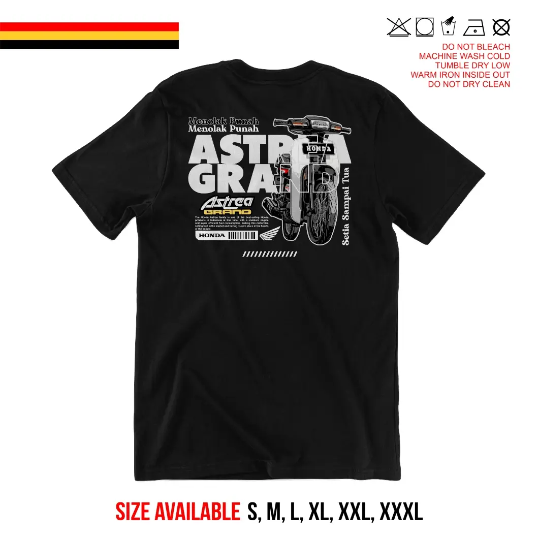 KAOS HONDA ASTREA GRAND WHITE SEMI COTTON PE 24s