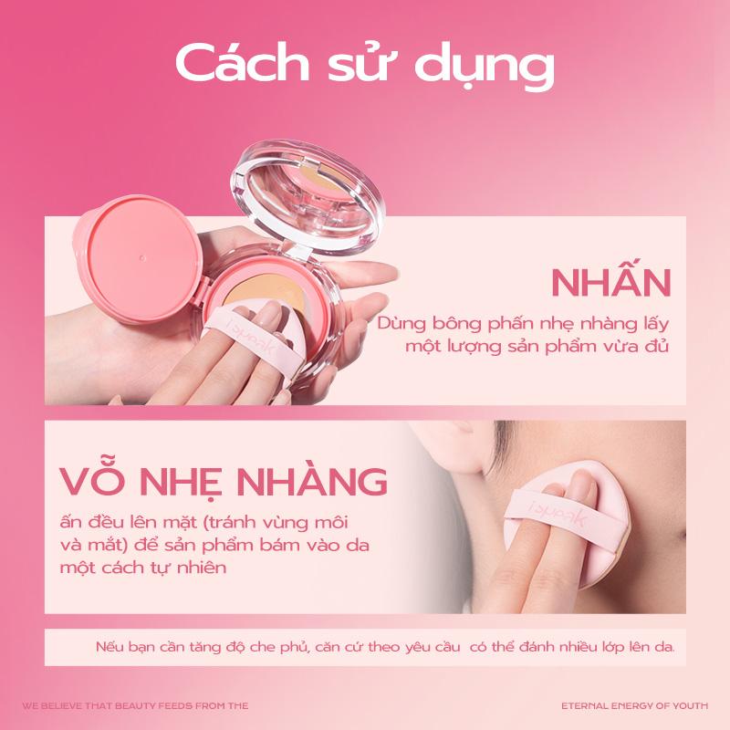 [Tun Phạm x MISTINE/ISPEAK]【MISTINE PHIÊN BẢN THANH XUÂN】Phấn Nước Tinh Chất Lì Thoáng Khí Hoàn Hảo Cho Một Lớp Hoàn Thiện Không Có Lỗ Chân Lông 15g【Món quà miễn phí】Bột lỏng 2g*1 5