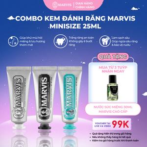 Combo Kem Đánh Răng MARVIS 25ML - Size Du Lịch Tiện Lợi - Hỗ Trợ Làm Trắng Răng Thơm Miệng Dài Lâu