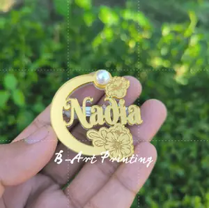 (BM) PREMIUM BROS NAMA MUTIARA BROS PIN MUTIARA NAMA Bros Nama Muslimah/Bros Hijab/BrosK Kerudung Bros akrilik Custom nama | Bros Nama Akrilik Mirror BROS JILBAB CUSTOM NAMA Akrilik Mirror Model Bunga Daun | Bros Kerudung Hijab | Custom Nama | Pin Unik