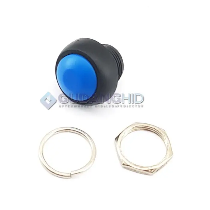 Saklar Reset Klakson Momentary Tombol ON OFF Universal Push Switch Hijau Kuning Plastik Putih Biru 4