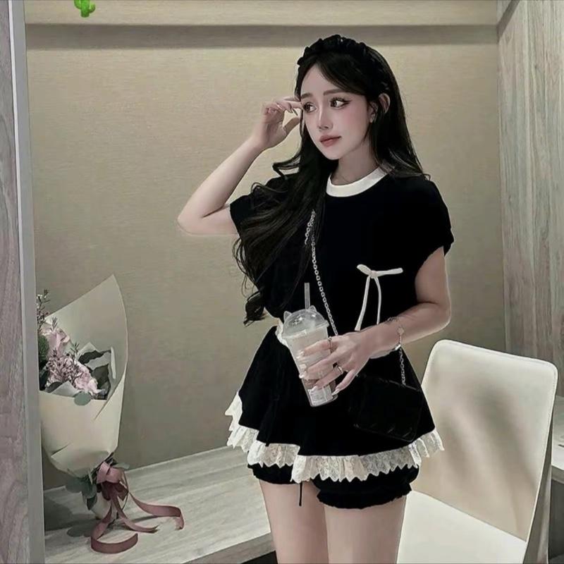 SÉT ĐỒ KIỂU TÁCH RỜI ÁO NỮ CÁNH DƠI MIX CHÂN VÁY XOÈ BÈO PHONG CÁCH TIỂU THƯ -H30 2