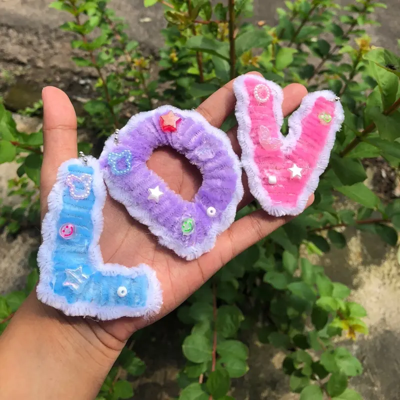 Gantungan kunci INISIAL NAMA kawat bulu | gantungan kunci kawat bulu Ganci 1