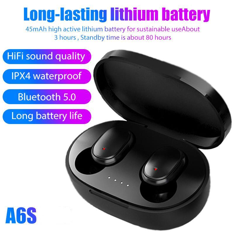 Original A6S TWS Wireless Bluetooth Headset with Mic Earbuds Noice Cancelling Earphone Bluetooth Headphones 1