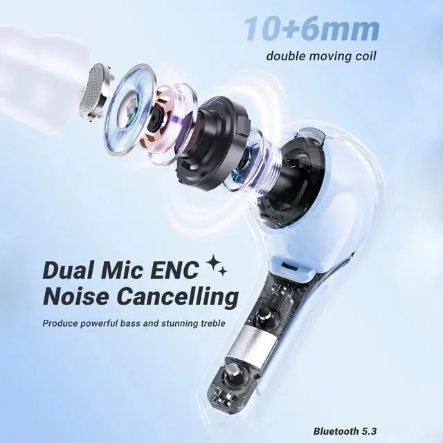 AIR39 TWS Earphone Wireless Earbuds ENC Noise Reduction Game Bluetooth Headphone Headset Bass 5