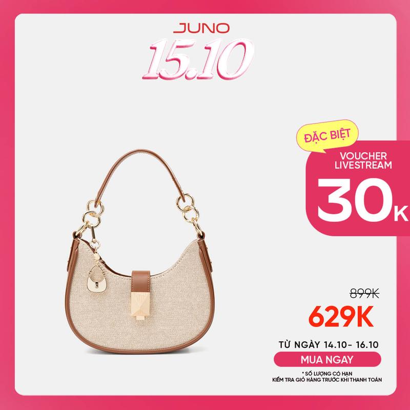 JUNO Túi Xách Nhỏ Hobo Phối Charm Trang Trí - TXN878