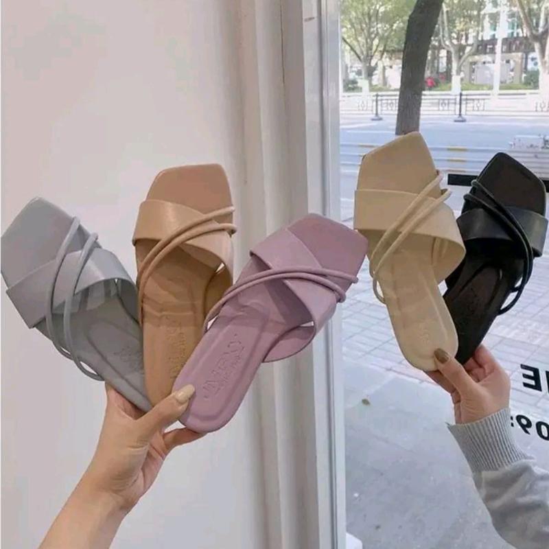 Sendal Teplek Wanita Elita - Sandal Flat Tali Selop Silang Trendy - Shoes 1