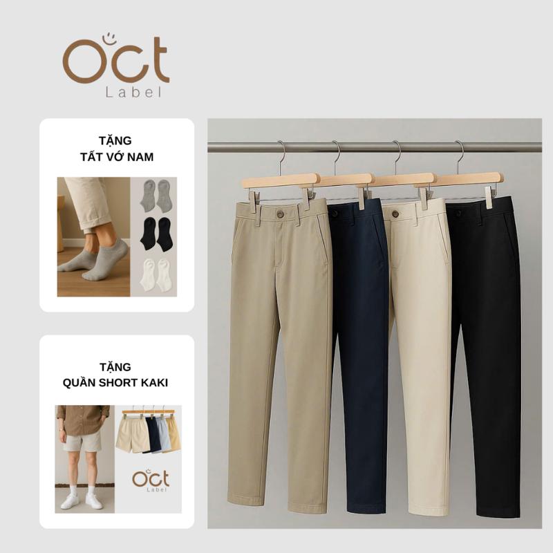 Quần Dài Kaki Nam Slim Fit Cao Cấp, Chất Vải Cotton Co Giãn Nhẹ, Thoáng Khí, Đứng Form - OCT LABEL