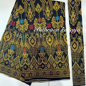 Kain Songket dan Slendang Print Motif Sasak Bahan Katun untuk Kebaya dan Baju Adat - Kaintabanan
