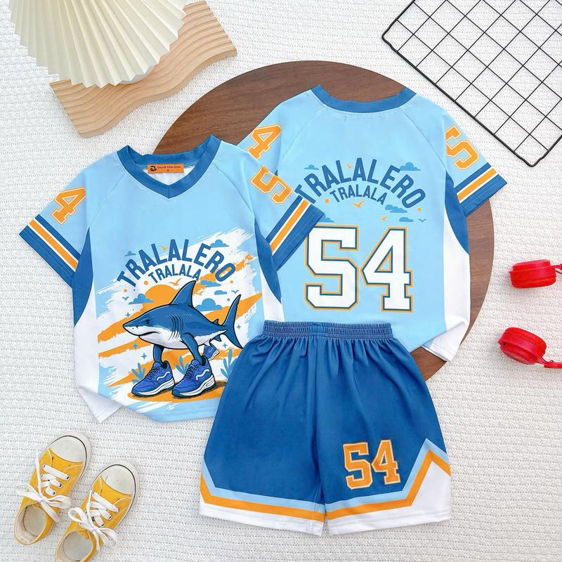 [G43] 12-45kg Đồ bộ bé trai chất thun lạnh hình thú ( quần thun ) mặc nhà đi chơi mát mẻ