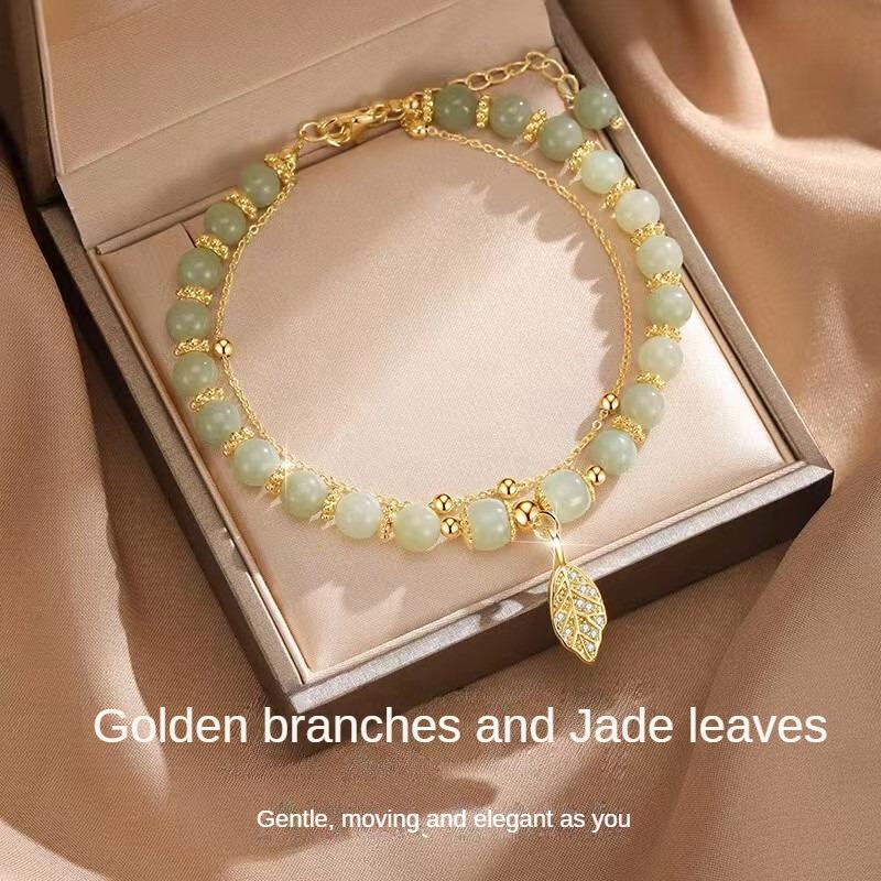 Product Introduction of Gelang dua lapis untuk wanita, mampu milik, mewah, serba guna, anggun, hijau, segar, manik Bangles Bracelets art  phrobracet gelang  tridatu sky  star rantai  tangan 0