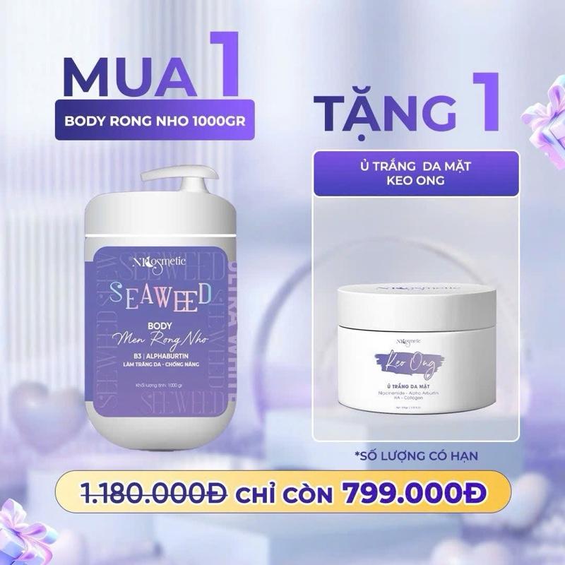 Kèm Quà Kem Body Men Rong Nho Size 1Kg dưỡng trắng chống nắng cấp ẩm