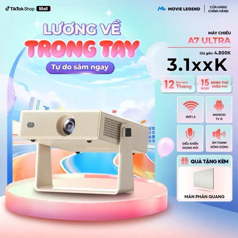 [HN5][KHÔNG ƯNG HOÀN TIỀN] Máy Chiếu A7 Ultra - Máy Chiếu Movie Legend (WC2026) | BigBuy360 - bigbuy360.vn
