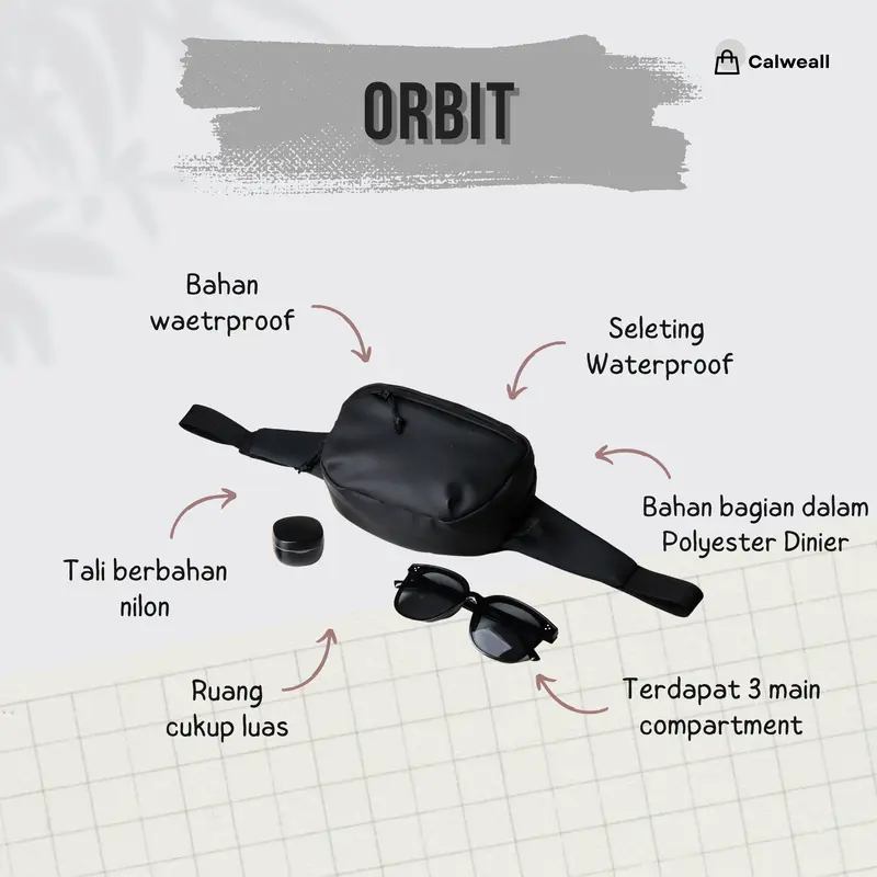 (FREE JAM TANGAN) Paket Bundling ExlusiveVecino's x Orbit Tas Selempang Pria 1