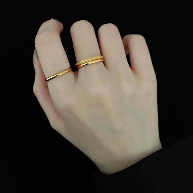 Product Introduction of Women's Rings Set New Fashion and Simplicity Titanium Steel Ring Three Piece Set Polished Stainless Steel Rings 24
