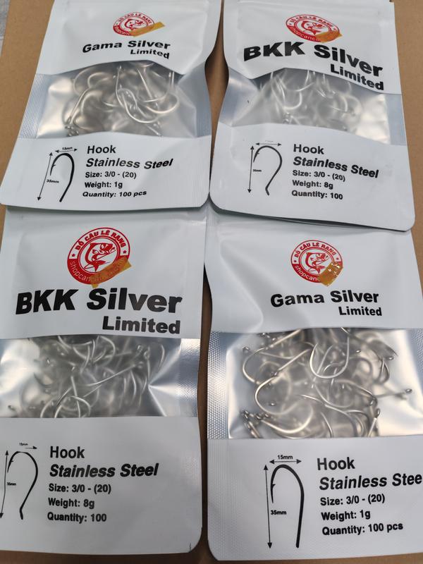  Lưỡi câu cá BKK và Gama Silver hàng chuẩn loại 1 siêu bén bằng thép không rỉ sét 