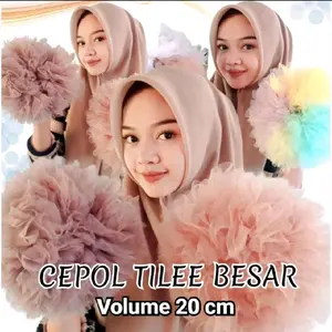 Jumbo Size Scrhunchie Cepol Ikat Rambut Bahan Tile Anti Pusing [Bonus Zipper Pouch]