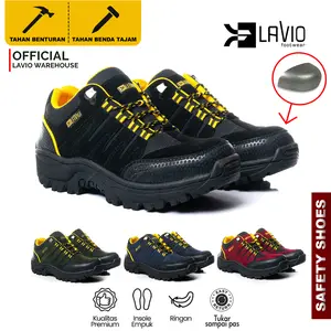 Lavio Sepatu Pria Safety Boots High Premium Quality EXO LOW Booster Mood Hiking Proyek Outdoor Touring