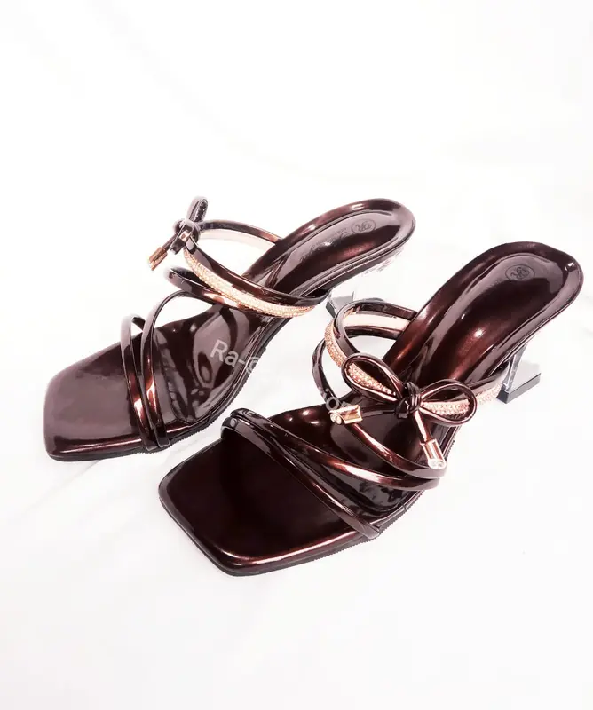 heels tali heels mewah elegan Sandal hell Wanita lamisha coklat mahugony terlaris/Sandal trandi masa kini/Sandal terpopuler Cewek Sendal 0