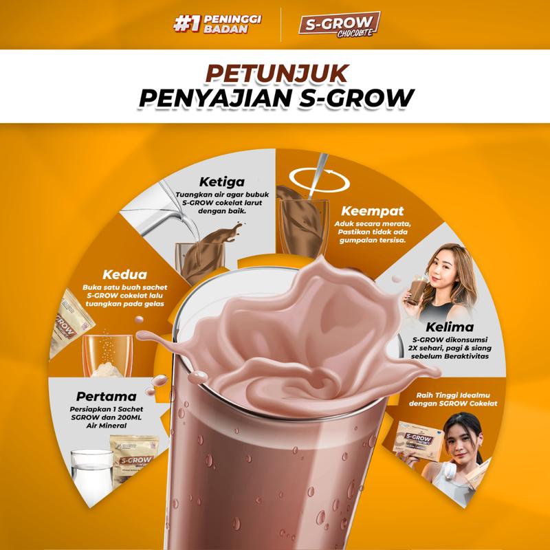 Product Introduction of S-GROW Susu Rasa Coklat Tinggi Kalsium untuk Pertumbuhan Badan Remaja dan Dewasa dengan Multivitamin Zinc dan Vitamin D  bpom 2