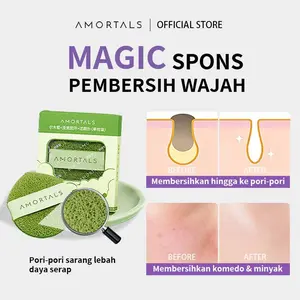 Amortals facial wash Puff Pembersih Wajah Spons cuci muka clay mask puff | Penghapus Makeup | Angkat Komedo | Busa Melimpah | Aman untuk Kulit Sensitif | Refill Puff Bisa Digunakan Kembali – Aman Kulit Sensitif Jerawat