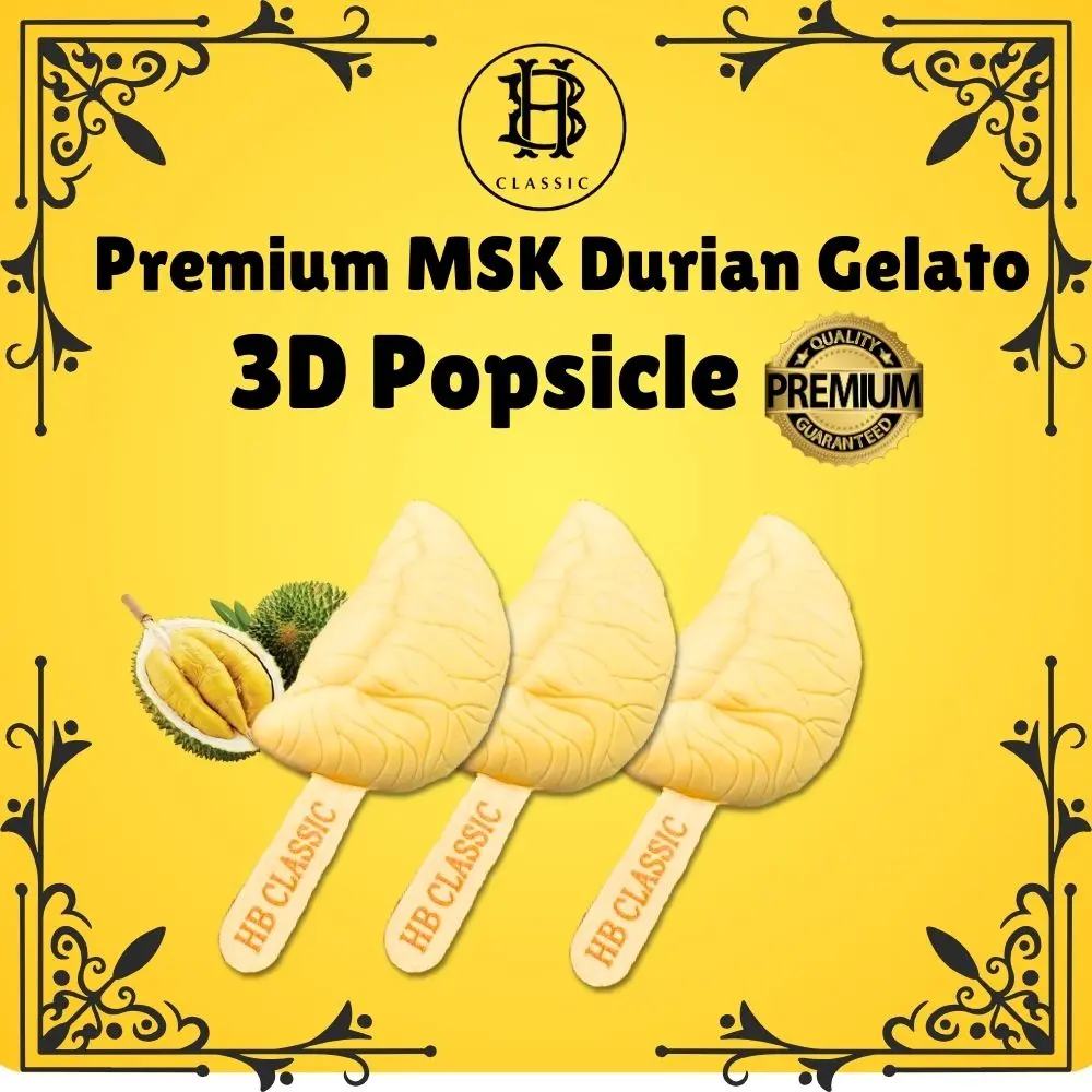 Premium BlackGold Musang King Durian Popsicle Ice Cream | Lower in Sugar | Less than 200 Calories | No Preservatives | 70g X3