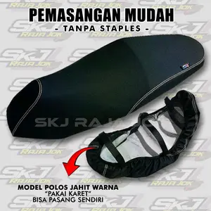 COVER JOK MOTOR POLOS AMPLAS KASAR (PAKAI KARET) Pemasangan Mudah Variasi Jahit Benag Warna Motor VARIO, BEAT, SCOOPY, NMAX, AEROX, PCX, SUPRA X125