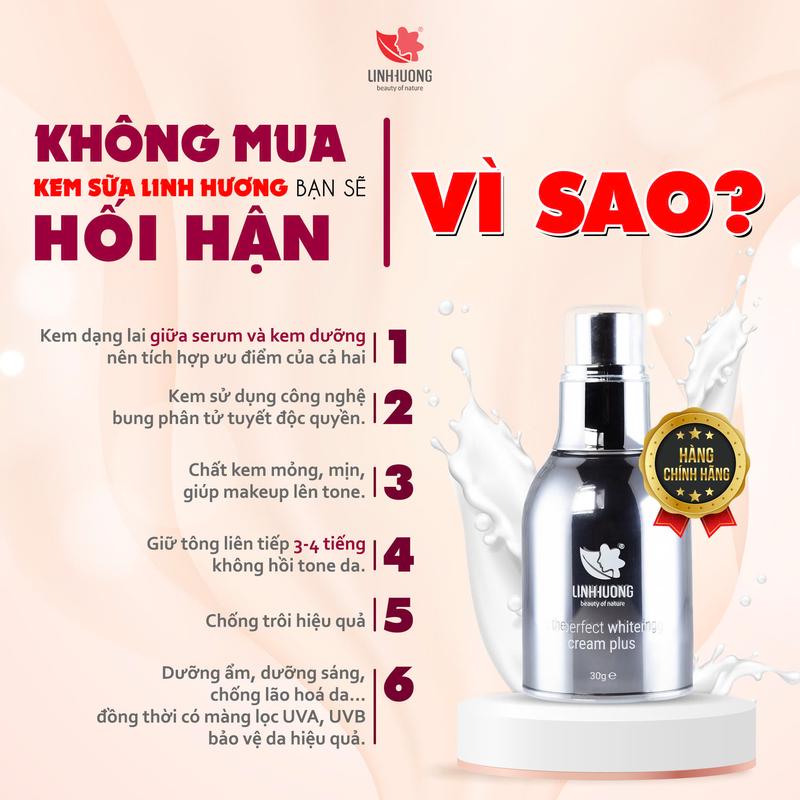 Kem sữa Linh Hương dưỡng da chăm sóc sắc đẹp phái đẹp